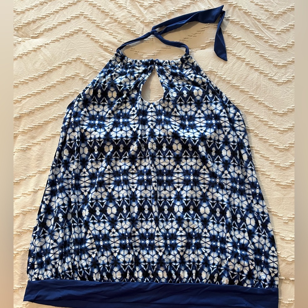 Apt. 9 Blue and White Tankini